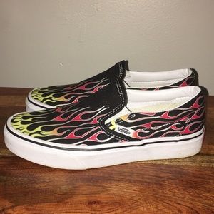 used vans classic slip on flame